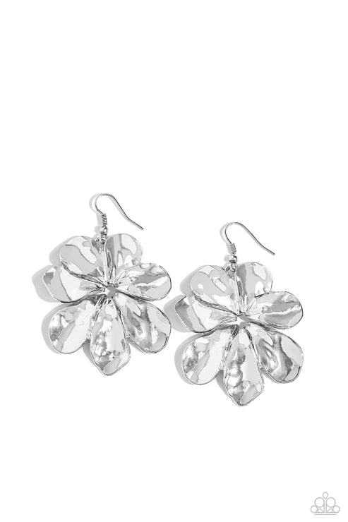 Paparazzi Hinging Hallmark - Silver Earrings - GlaMarous Titi Jewels