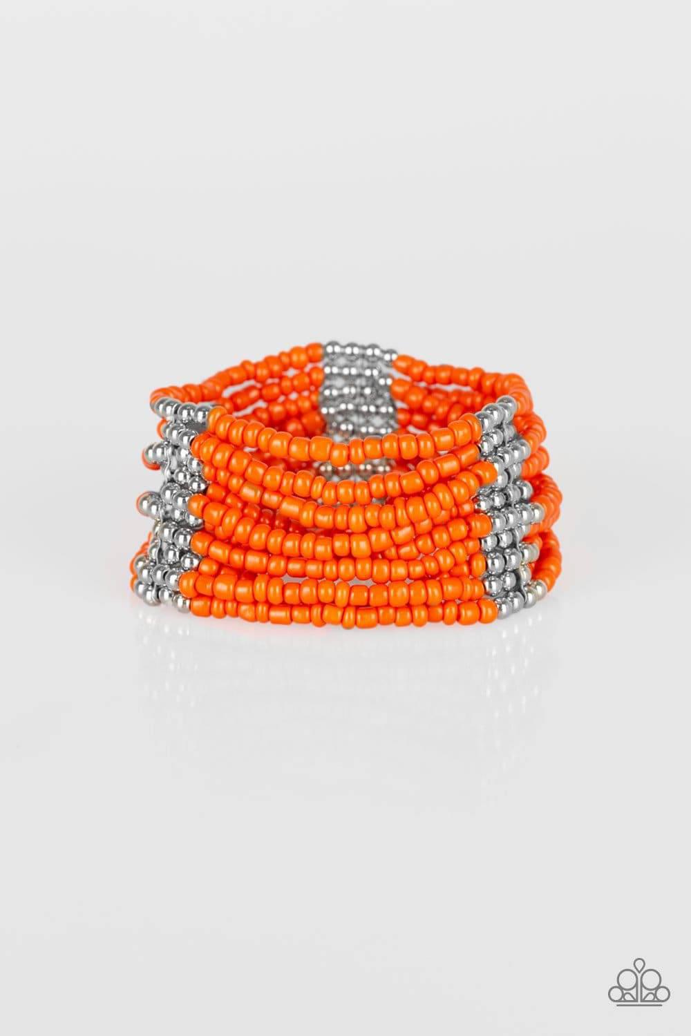 Outback Odyssey - Orange Seed Bead Bracelet - Paparazzi Accessories - GlaMarous Titi Jewels