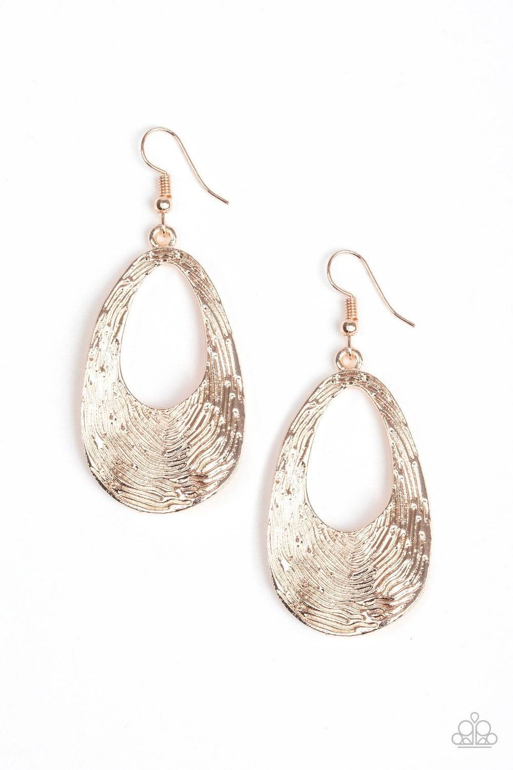 Mean Sheen - Rose Gold Earrings - Paparazzi Accessories - GlaMarous Titi Jewels