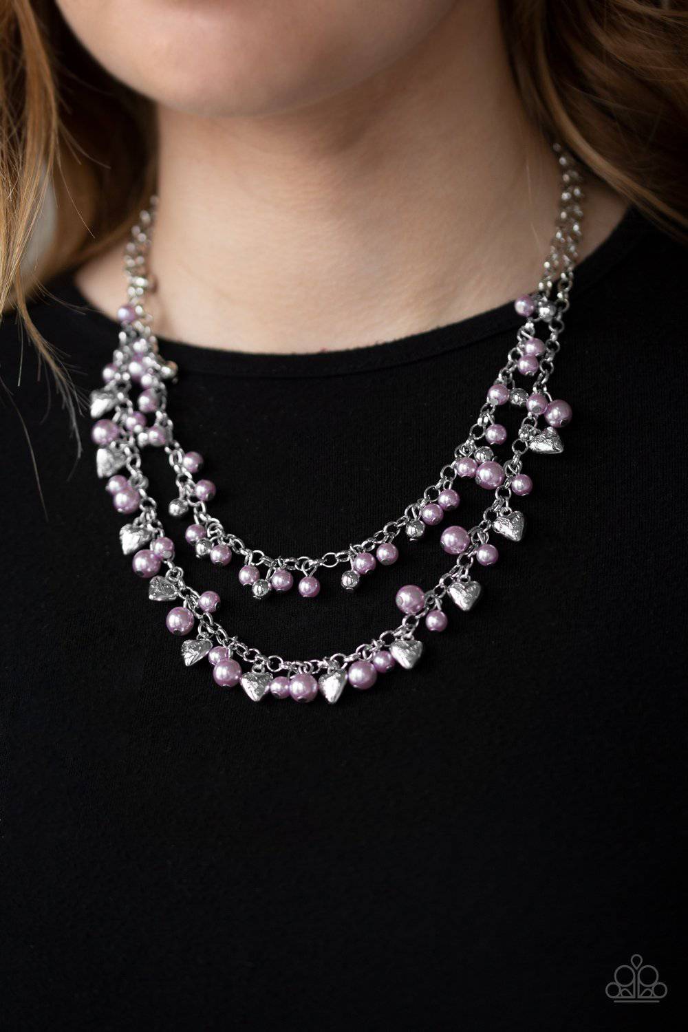 Paparazzi haute heartbreaker purple on sale necklace