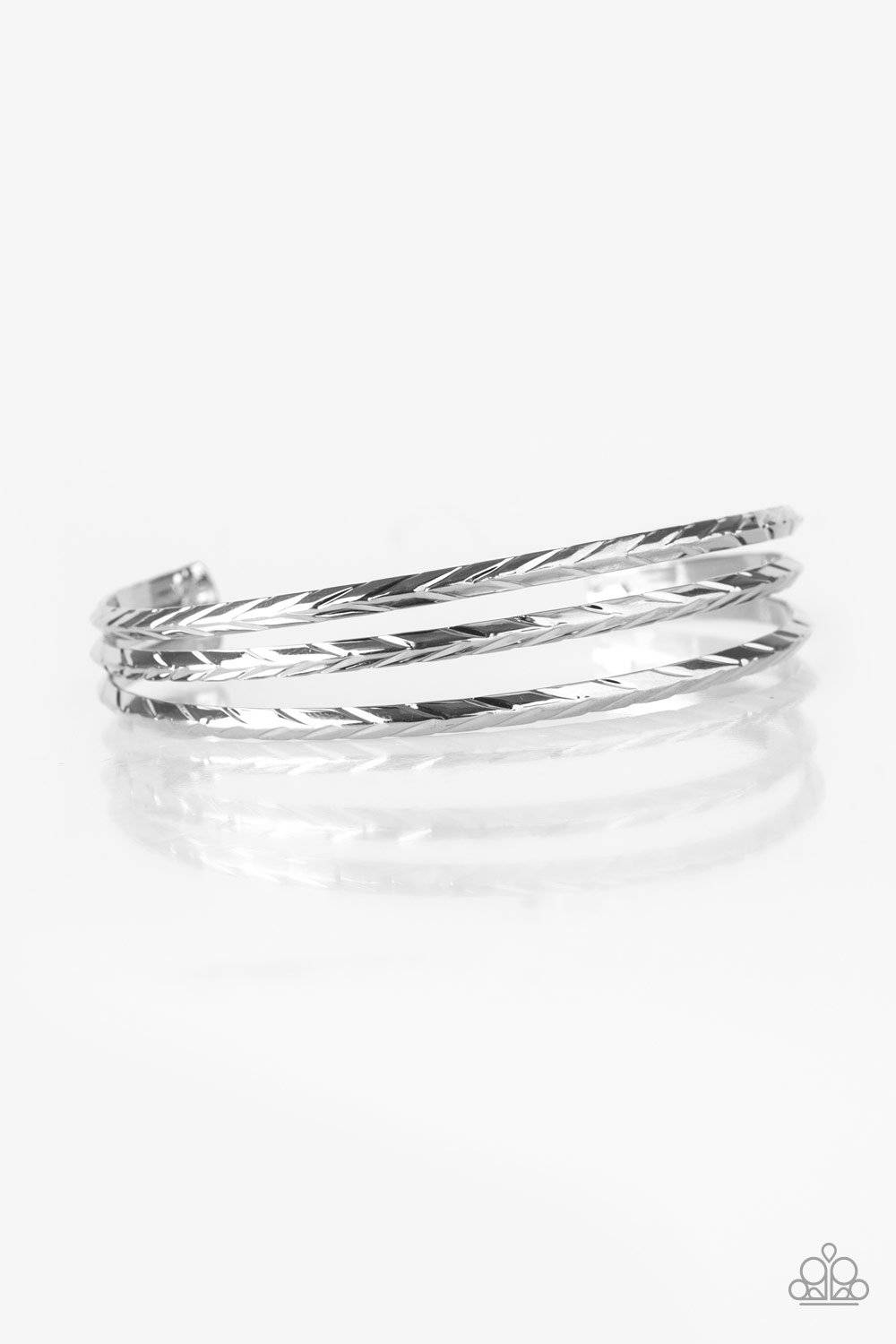 Eastern Empire - Silver Dainty Cuff Bracelet - Paparazzi Accessories - GlaMarous Titi Jewels