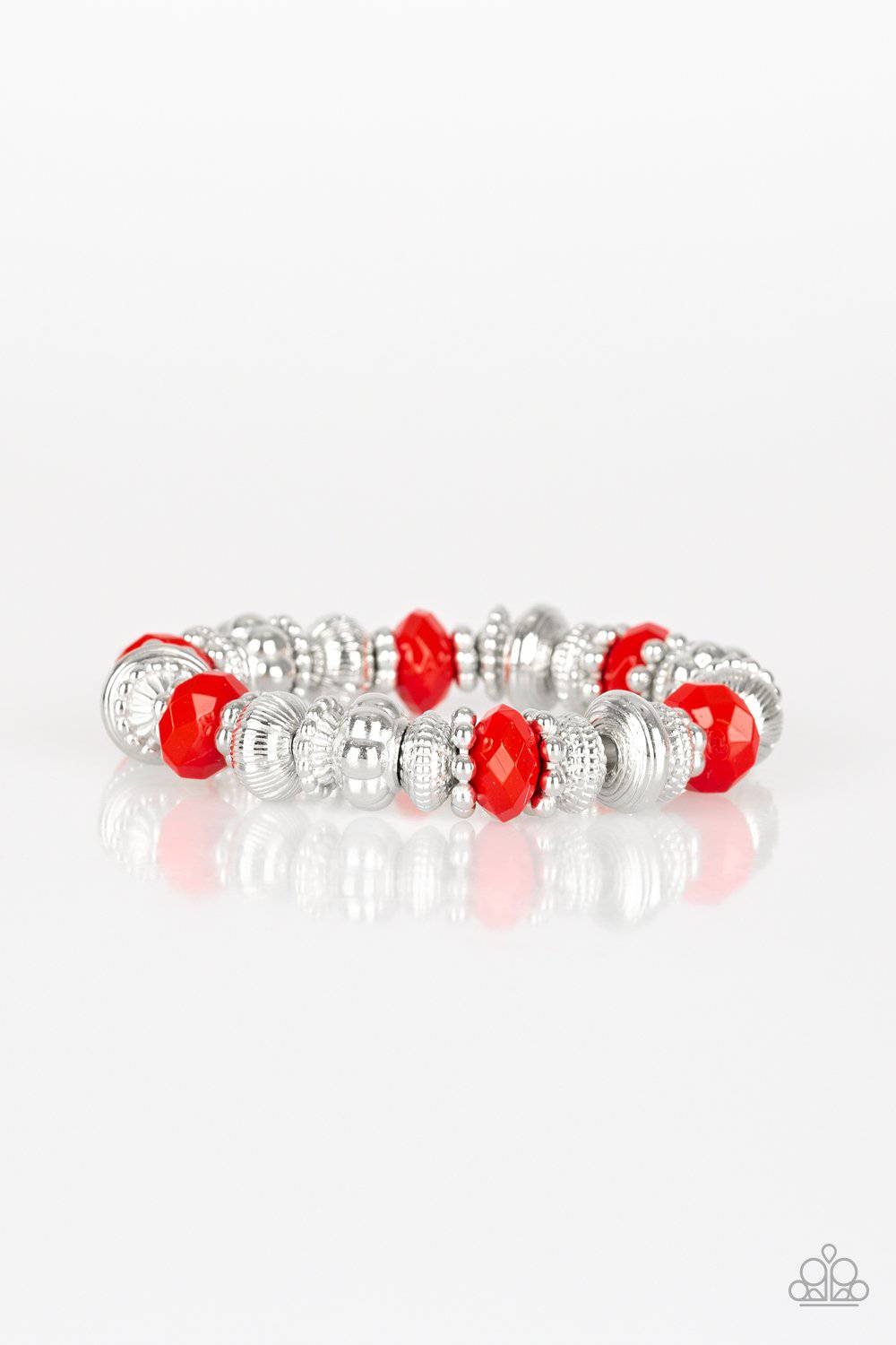 Live Life To The COLOR-fullest - Red Bead Stretchy Bracelet - Paparazzi Accessories - GlaMarous Titi Jewels