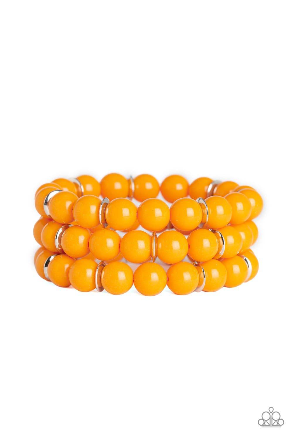 Chroma Collision - Orange Stretchy Bracelet - Paparazzi Accessories - GlaMarous Titi Jewels