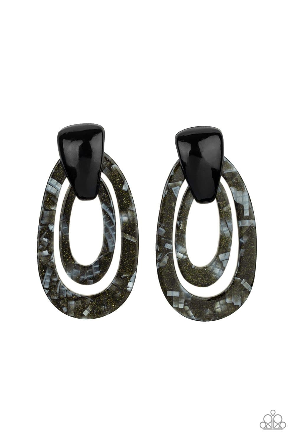 The HAUTE Zone - Black Acrylic Earrings - Paparazzi Accessories - GlaMarous Titi Jewels