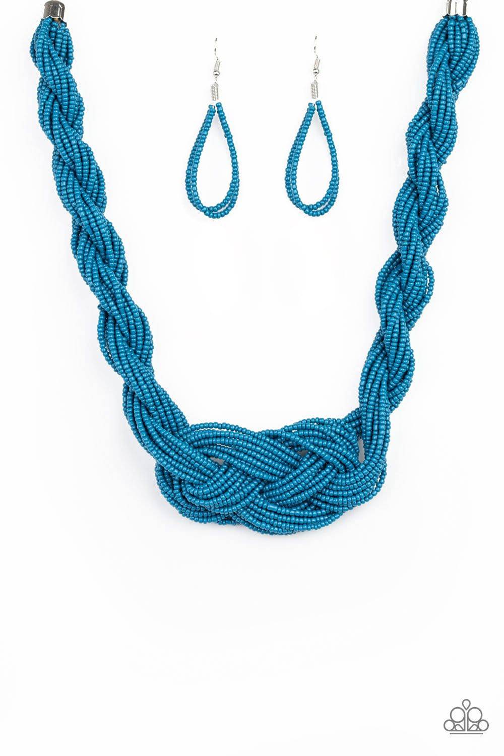 A Standing Ovation - Blue Seed Bead Necklace - Paparazzi Accessories - GlaMarous Titi Jewels