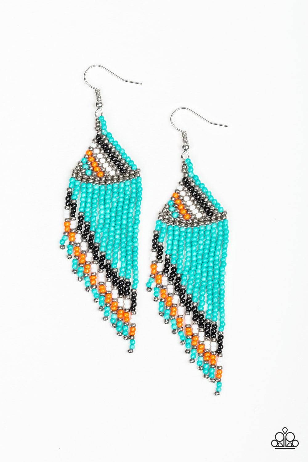 Bodaciously Bohemian - Blue Seed Bead Earrings - Paparazzi Accessories - GlaMarous Titi Jewels
