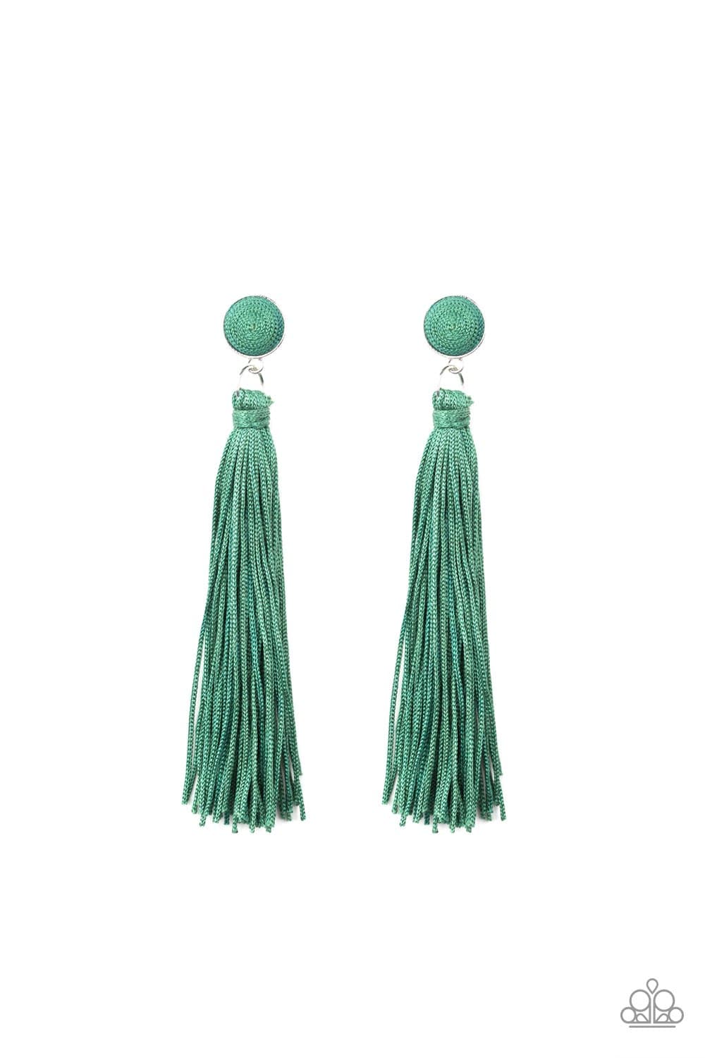 Tightrope Tassel - Green Tassel Earrings - Paparazzi Accessories - GlaMarous Titi Jewels