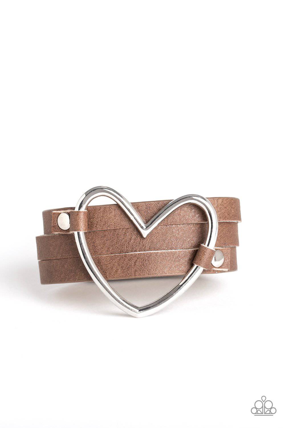 One Love, One Heart Brown Bracelet - Paparazzi Accessories - GlaMarous Titi Jewels