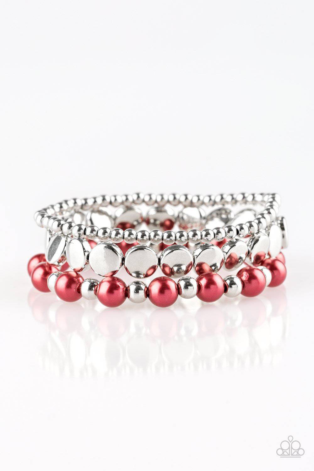 Girly Girl Glamour Red Bracelets - Paparazzi Accessories - GlaMarous Titi Jewels
