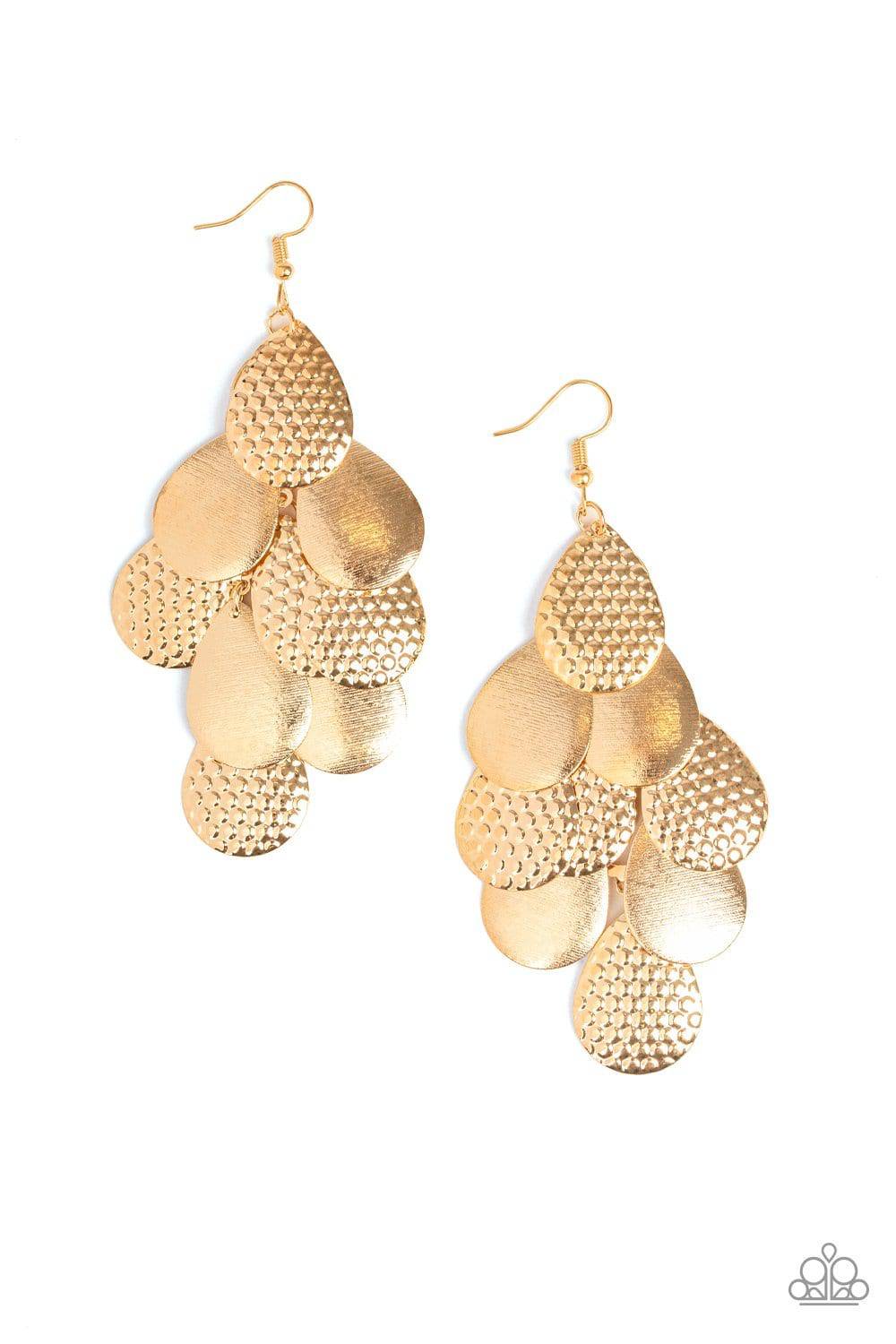 Chime Time - Gold Earrings - Paparazzi Accessories - GlaMarous Titi Jewels