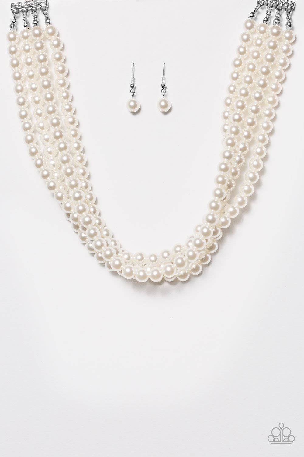 Vintage Romance - White Pearl Choker - Paparazzi Accessories - GlaMarous Titi Jewels