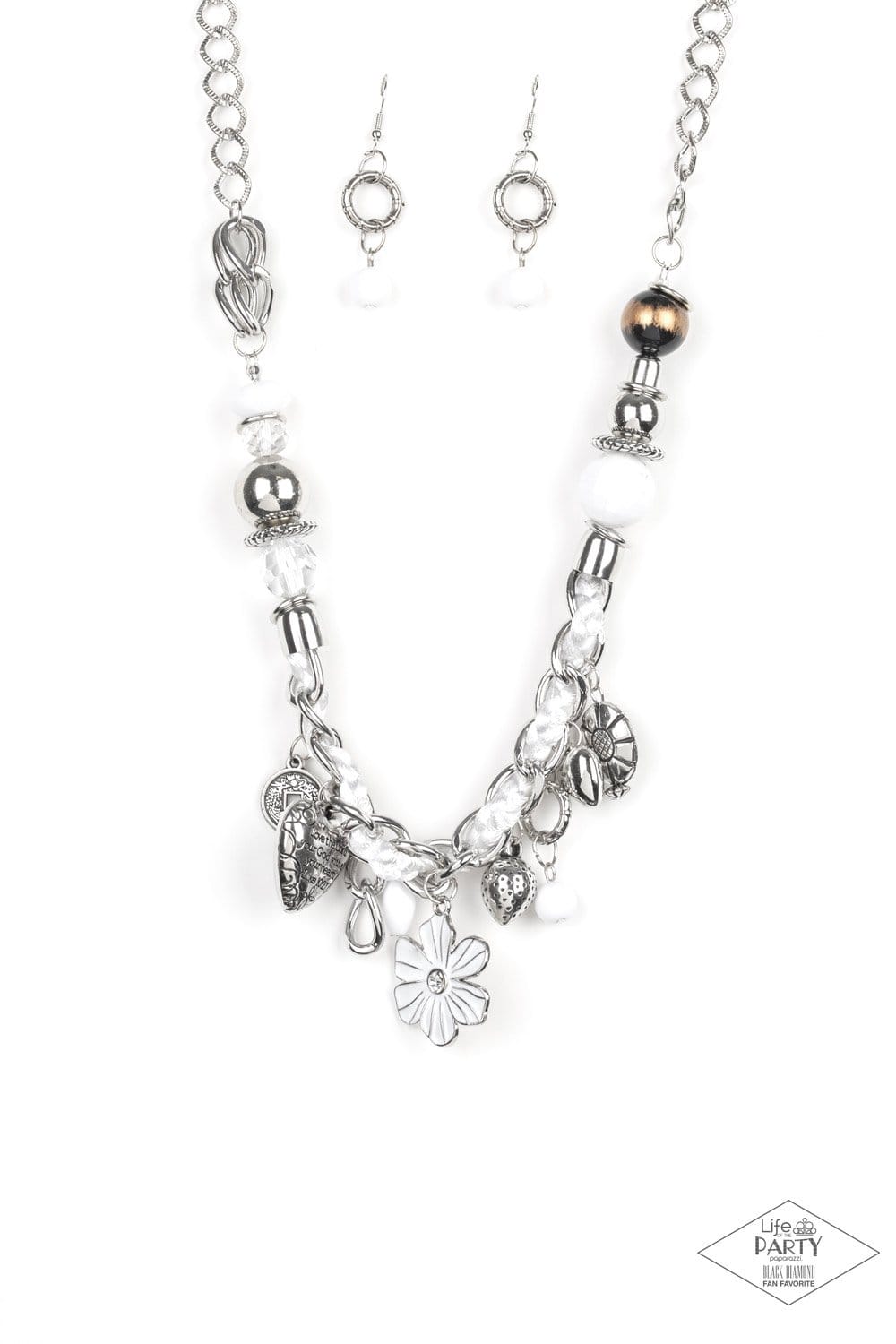 Charmed, I Am Sure White Necklace - Paparazzi Accessories - GlaMarous Titi Jewels