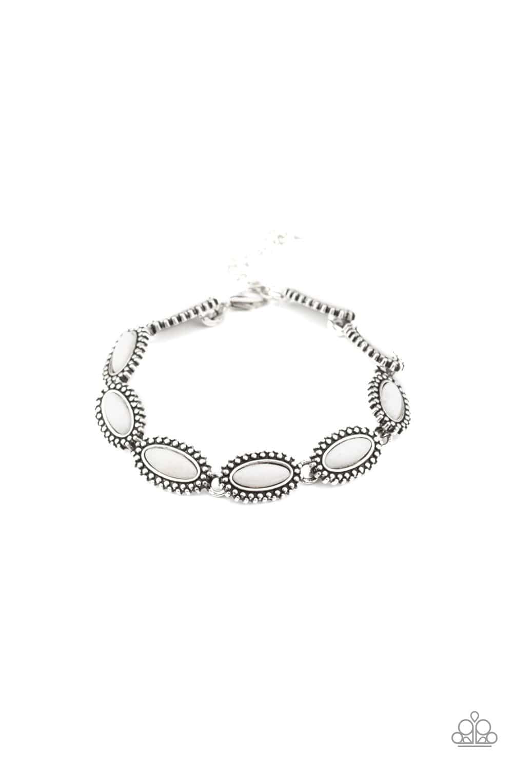 Mineral Magic - White Bracelet - Paparazzi Accessories - GlaMarous Titi Jewels