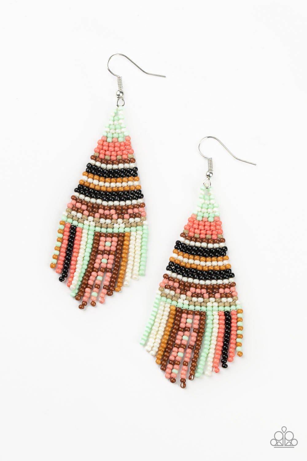 Beaded Bohemian Green Seed Beads Earrings - Paparazzi Accessories - GlaMarous Titi Jewels