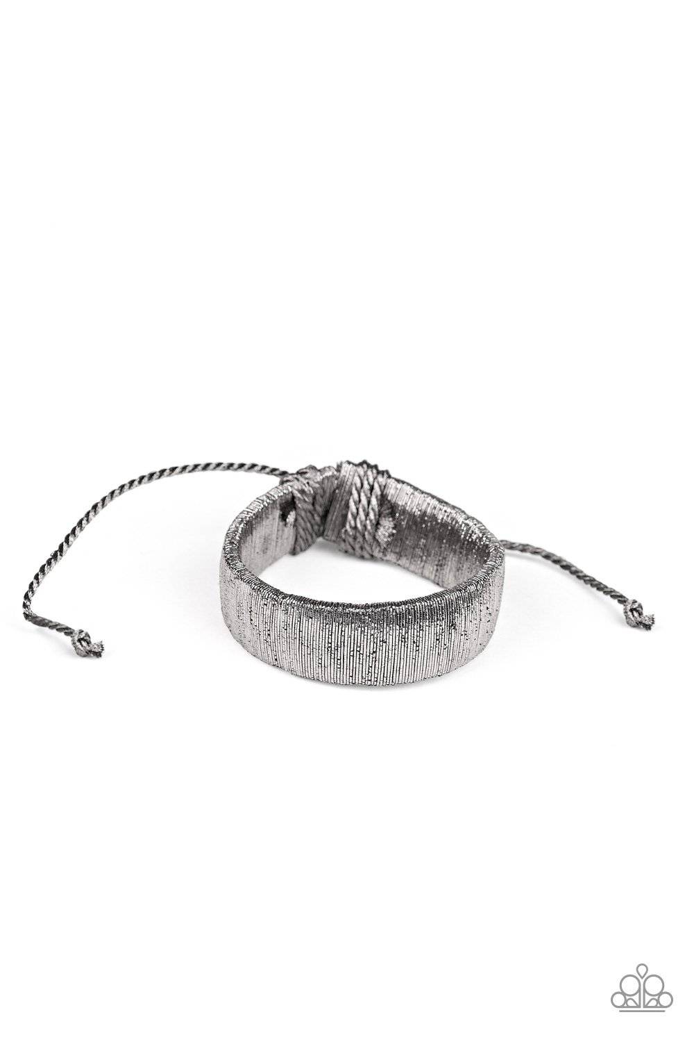 In a Flash - Black Leather Adjustable Bracelet - Paparazzi Accessories - GlaMarous Titi Jewels