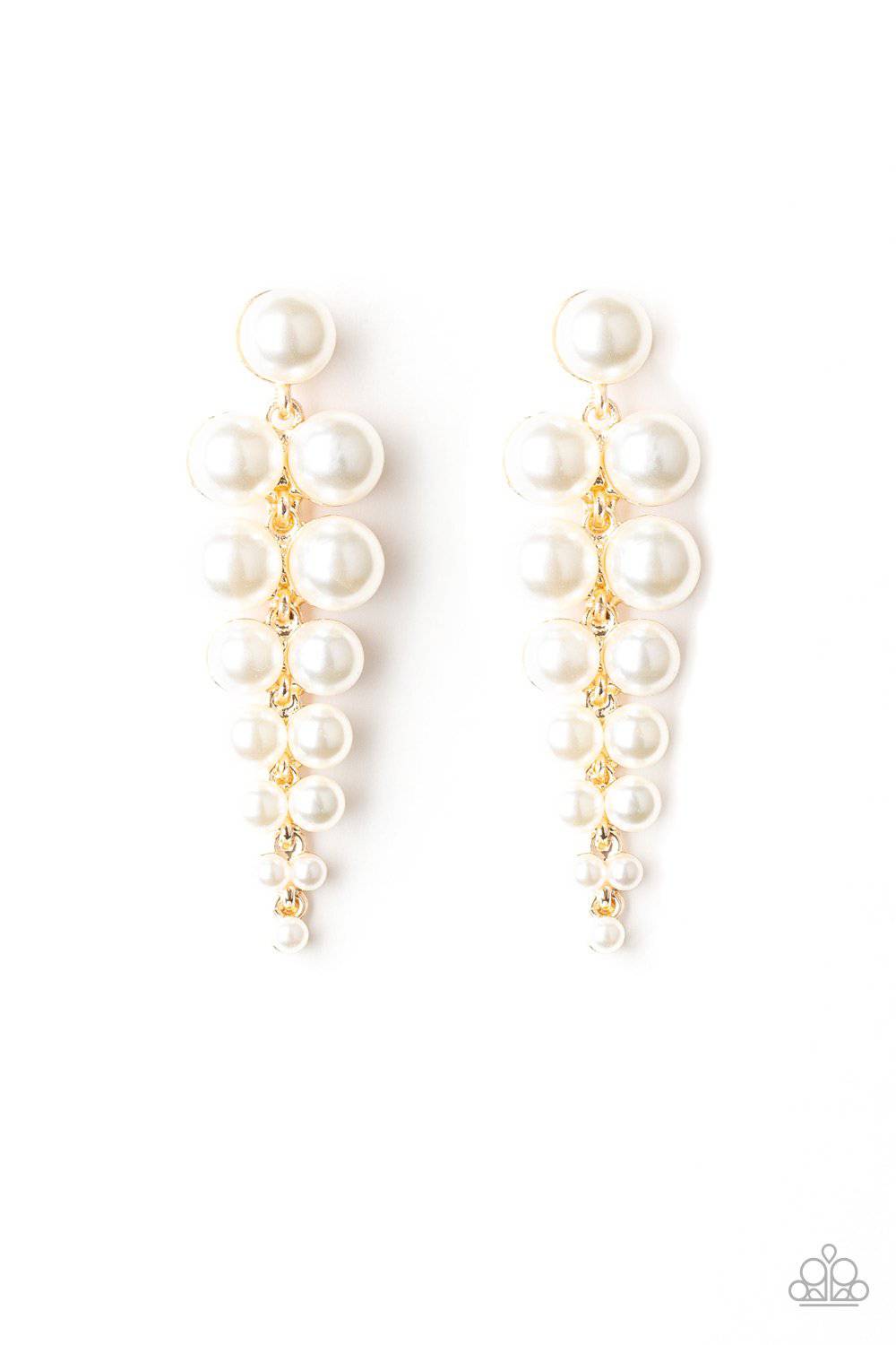 Totally Tribeca - Gold & Pearl Earrings - Paparazzi Accessories - GlaMarous Titi Jewels