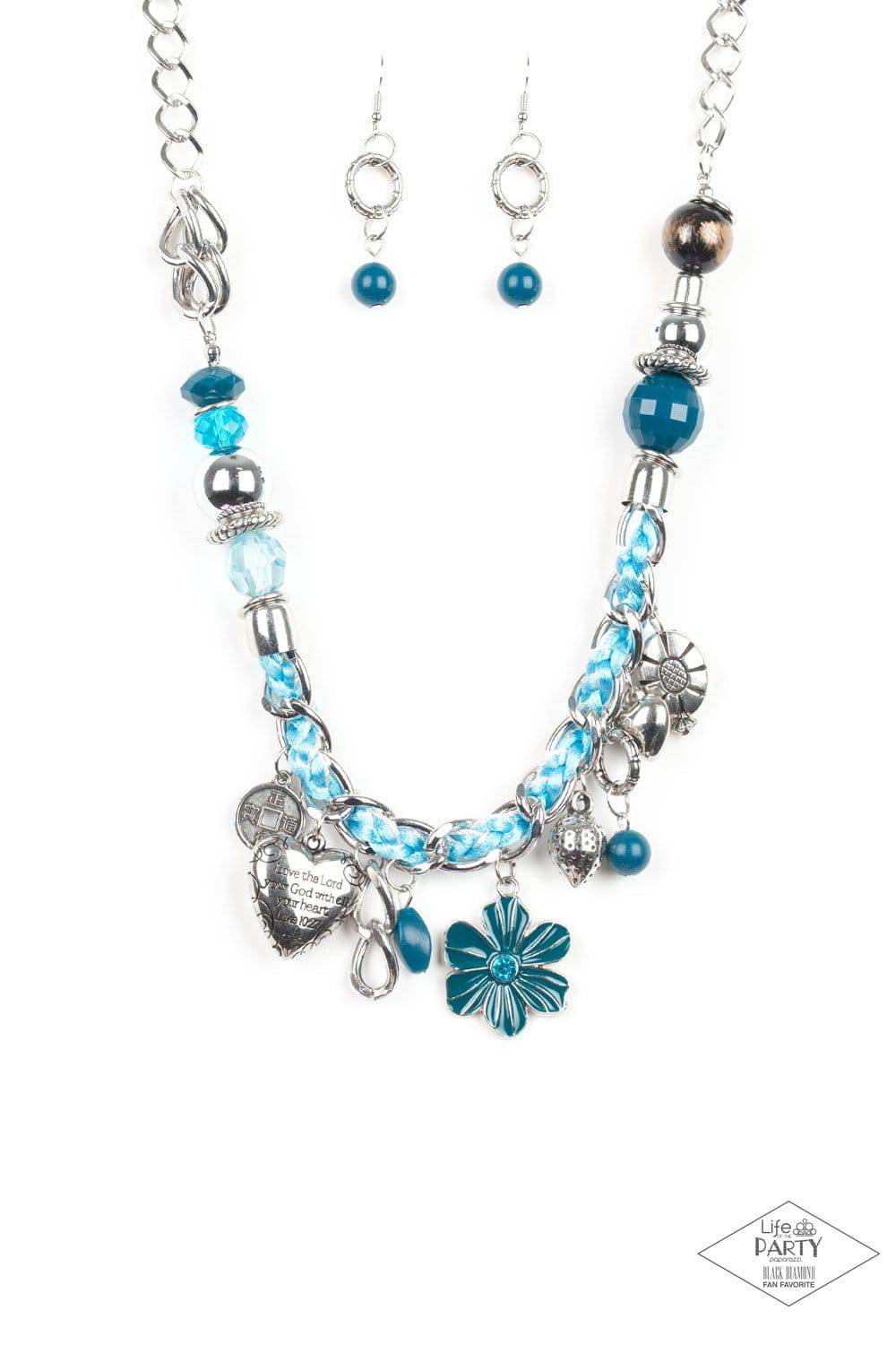 Charmed, I Am Sure - Blue Charm Necklace - Paparazzi Accessories - GlaMarous Titi Jewels