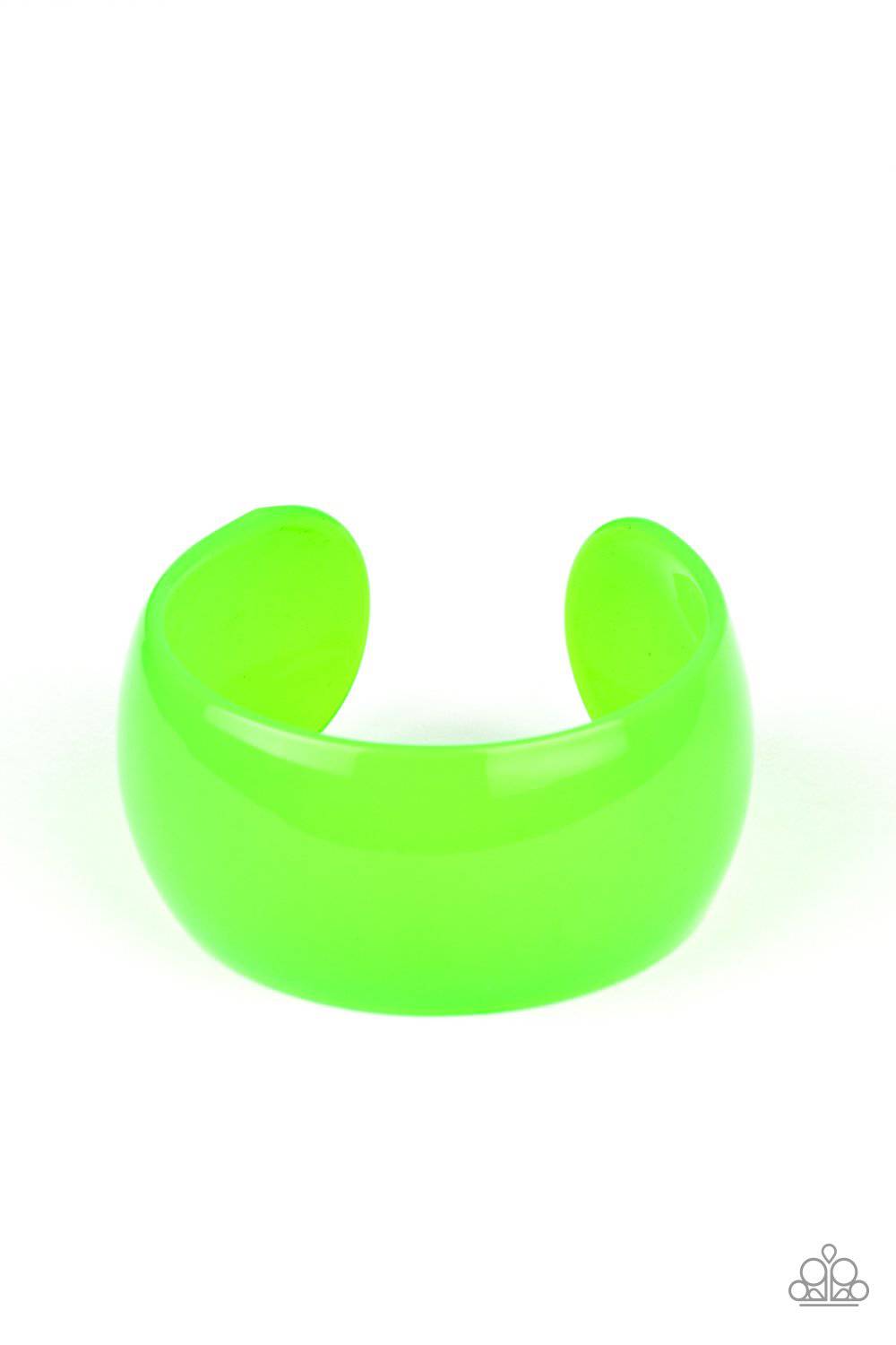 Fluent in Flamboyance - Neon Green Acrylic Bracelet - Paparazzi Accessories - GlaMarous Titi Jewels