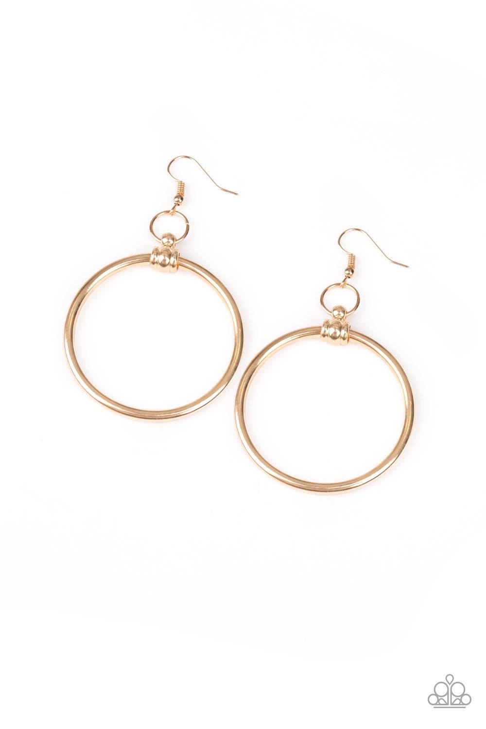 Total Focus - Gold Earrings - Paparazzi Accessories - GlaMarous Titi Jewels