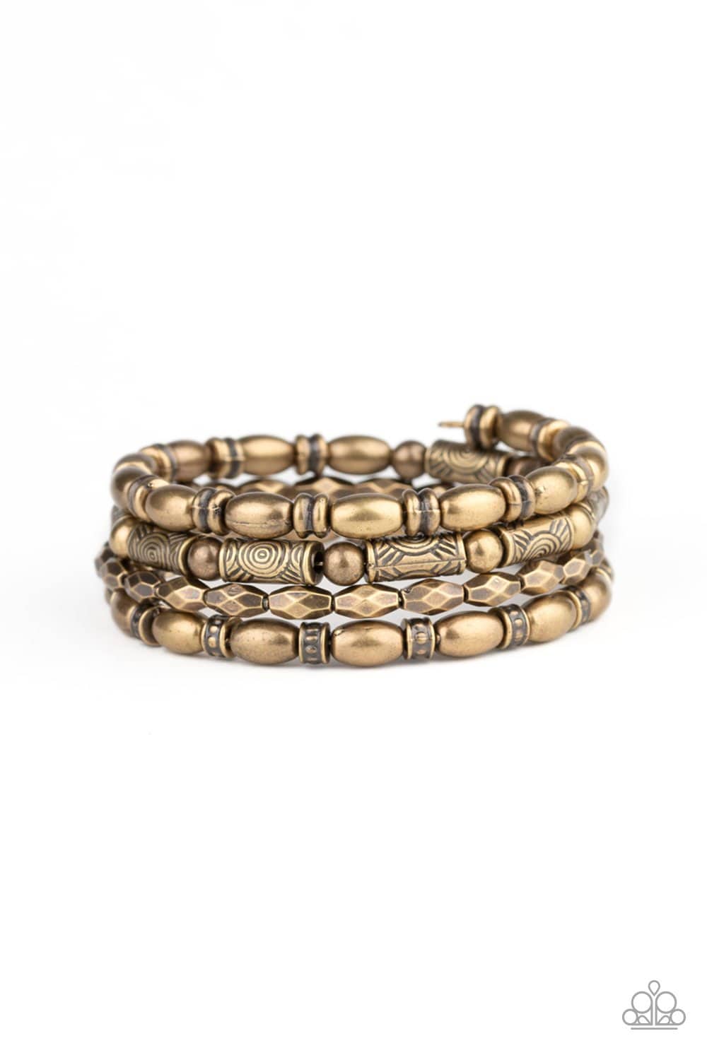 Texture Throwdown - Brass Infinity Bracelet - Paparazzi Accessories - GlaMarous Titi Jewels