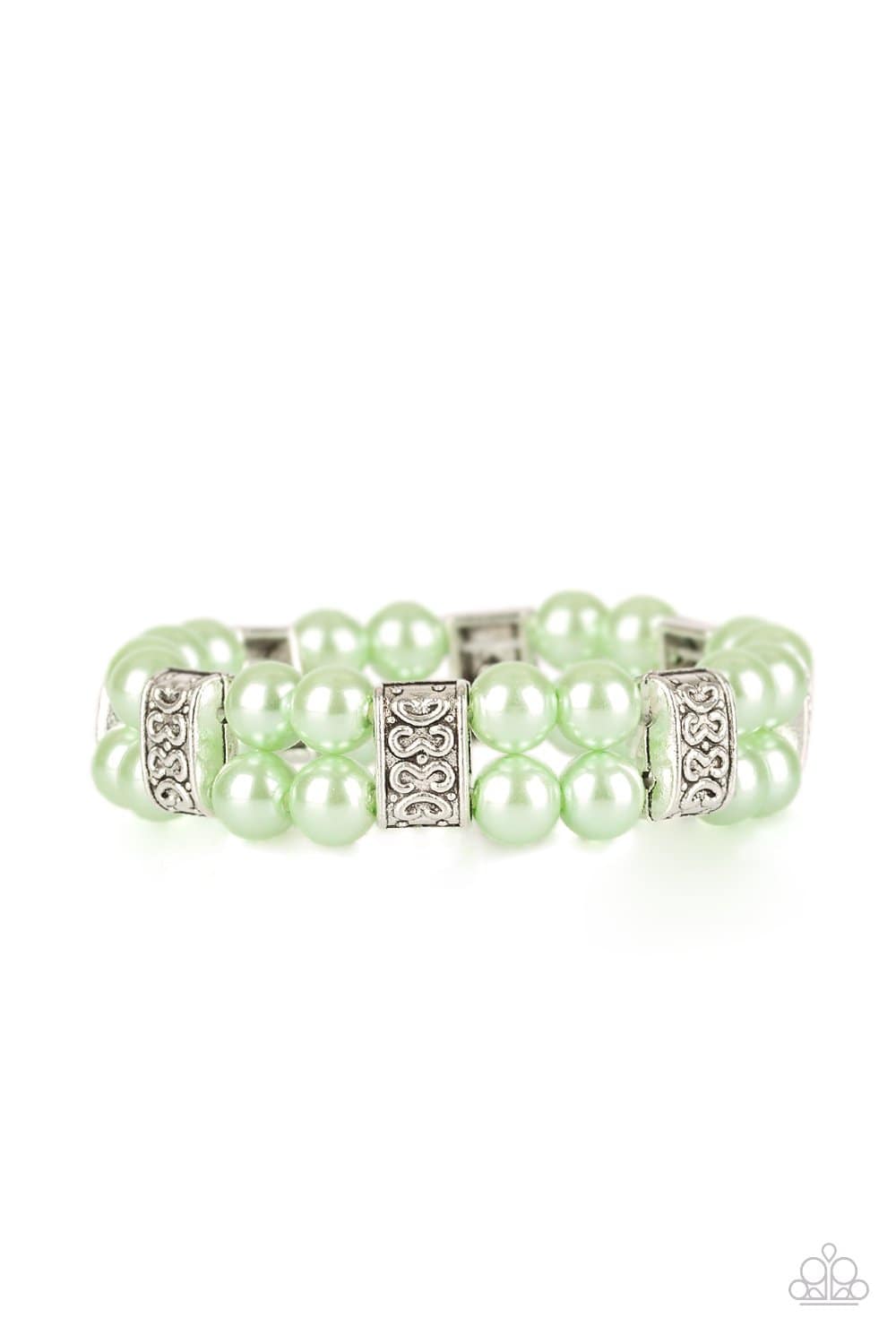 Time After TIMELESS - Green Stretchy Bracelet- Paparazzi Accessories - GlaMarous Titi Jewels