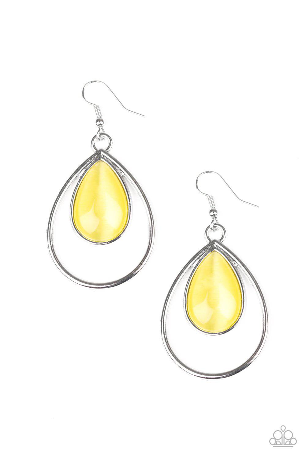 Color Me Cool - Yellow Teardrop Earrings- Paparazzi Accessories - GlaMarous Titi Jewels