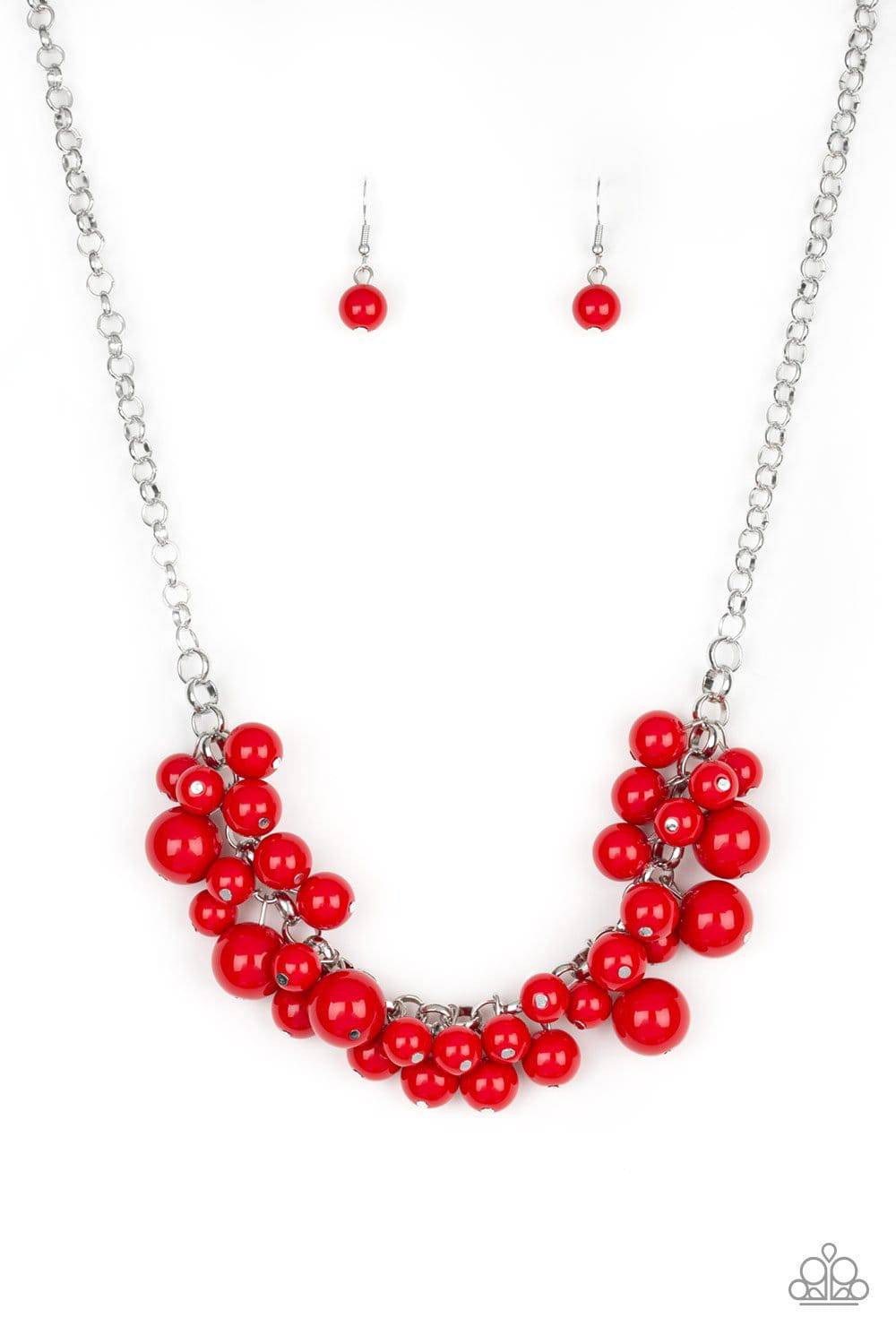 Walk This BROADWAY- Red Beaded Necklace- Paparazzi Accessories - GlaMarous Titi Jewels