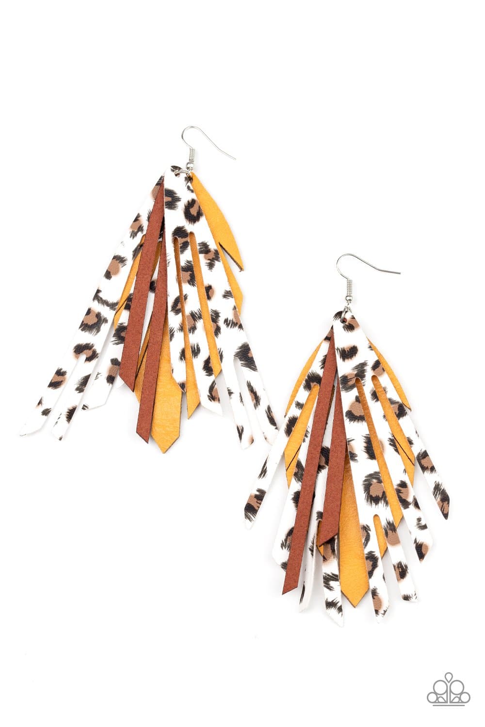 Untamable - Yellow Cheetah Print Suede Earrings- Paparazzi Accessories - GlaMarous Titi Jewels