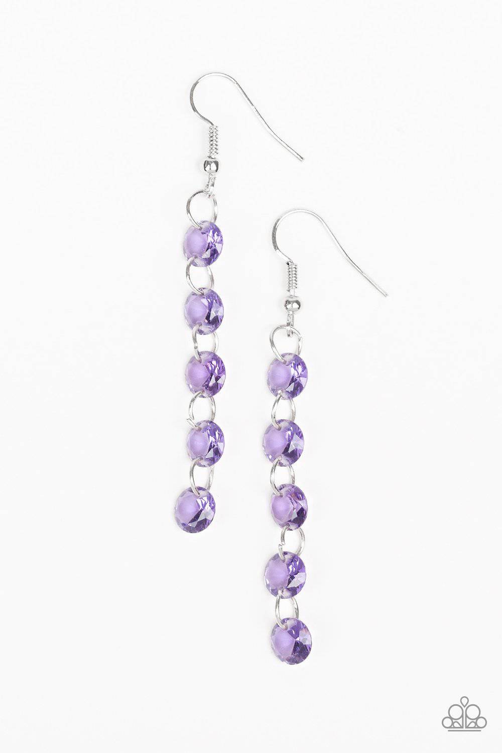 Trickle-Down Effect - Dainty Purple Glassy Earrings - Paparazzi Accessories - GlaMarous Titi Jewels