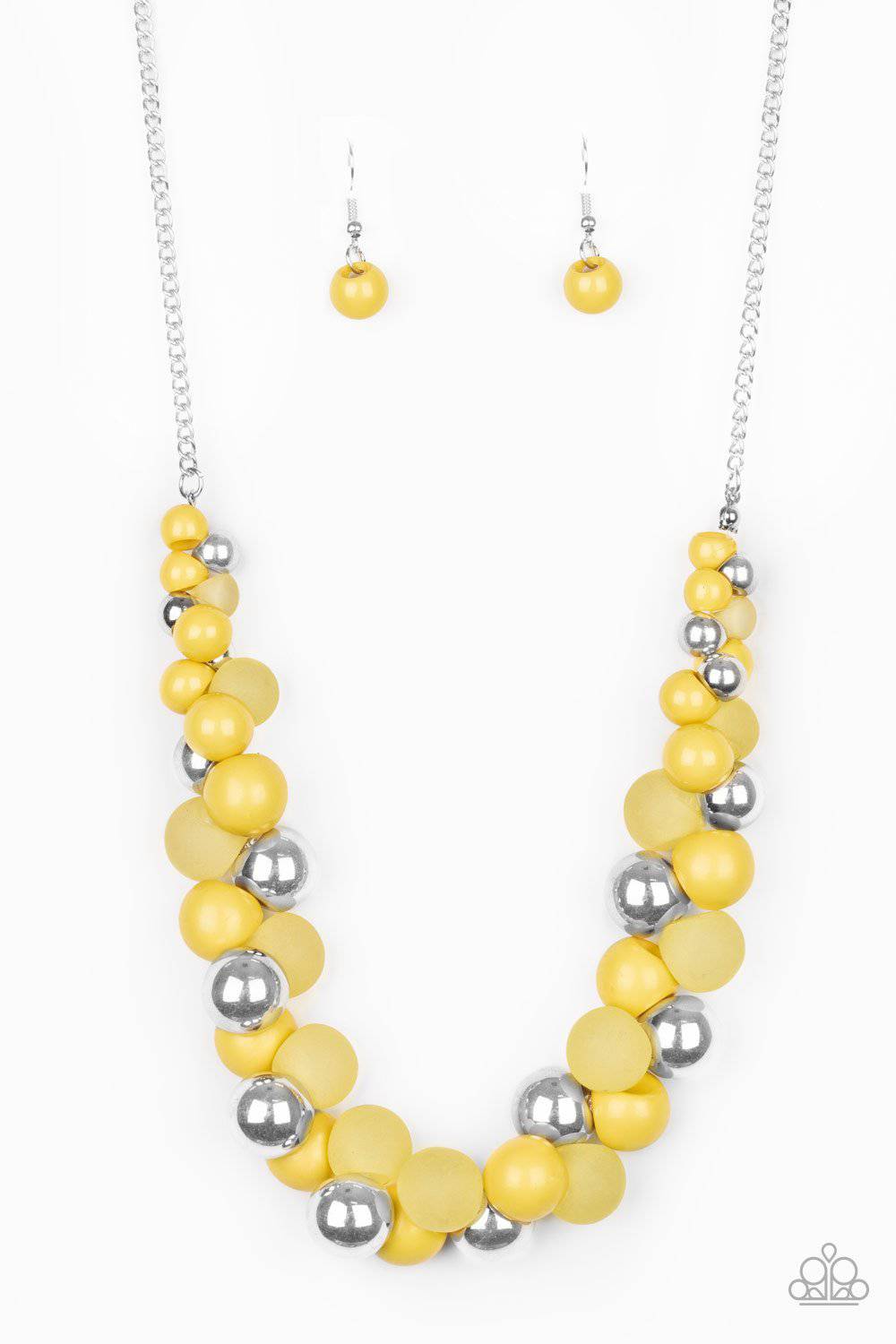 Bubbly Brilliance - Yellow Bead Necklace - Paparazzi Accessories - GlaMarous Titi Jewels