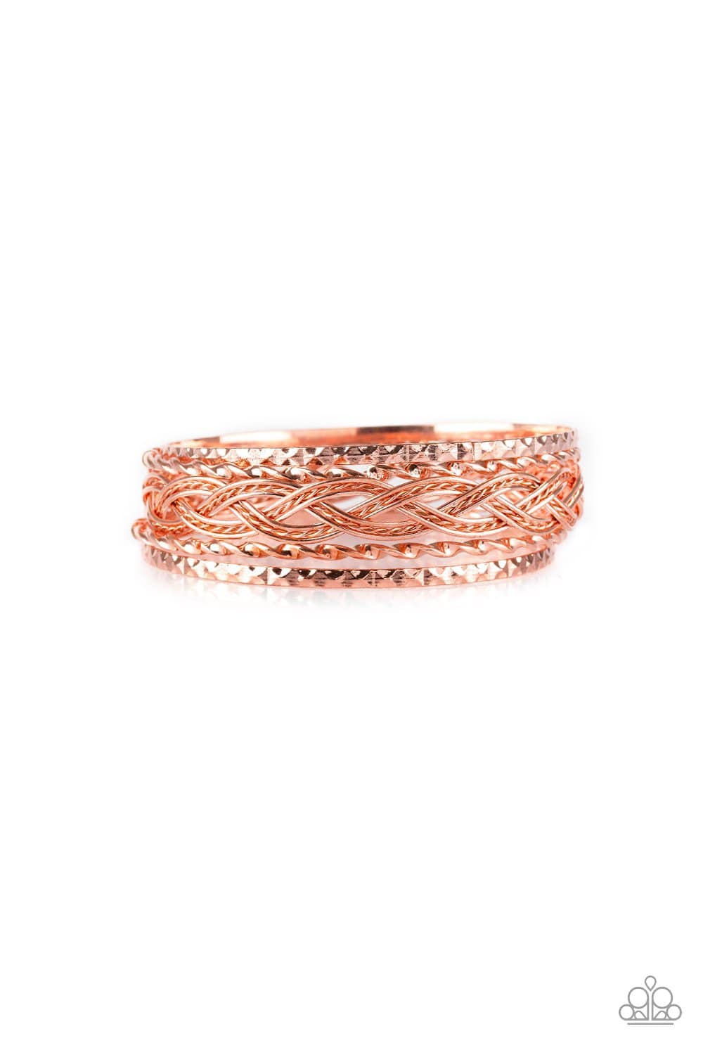 Straight Street - Copper Bangle Bracelets - Paparazzi Accessories - GlaMarous Titi Jewels