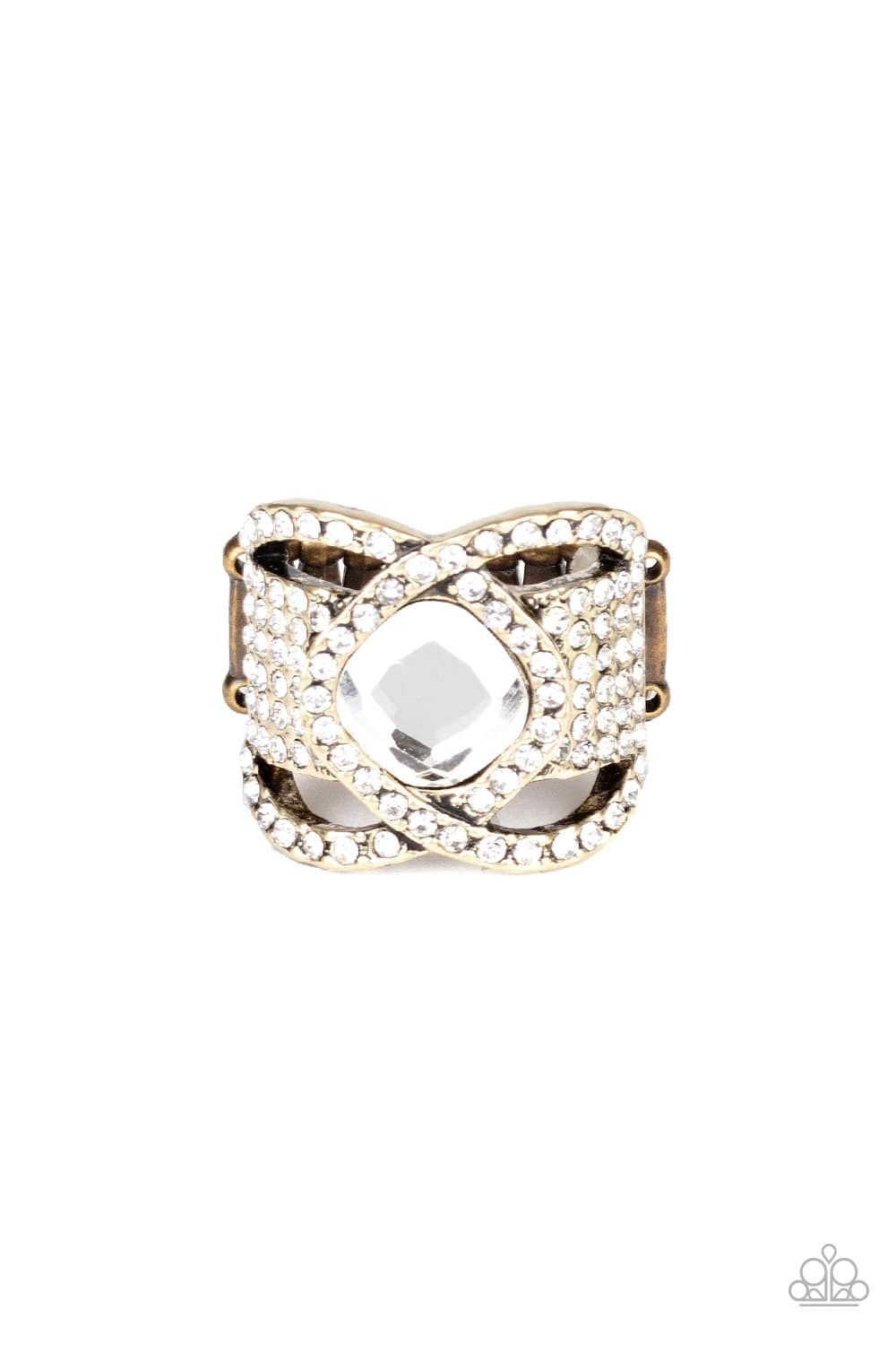 Triple Crown Twinkle - Brass Ring - Paparazzi Accessories - GlaMarous Titi Jewels