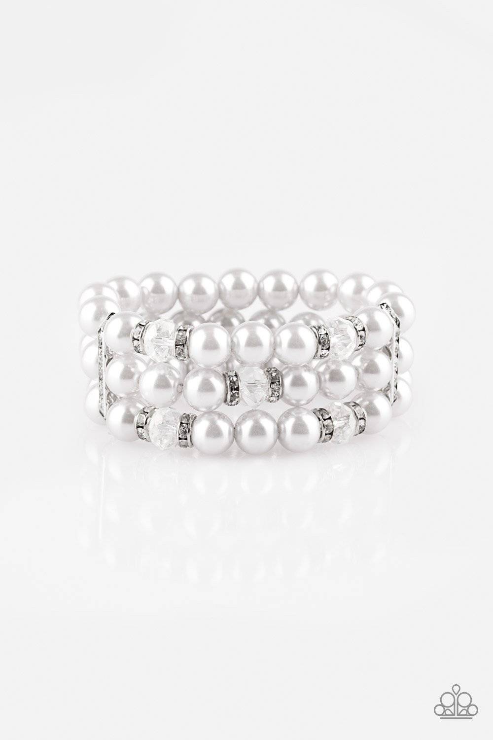Undeniably Dapper - Silver Stretchy Bracelets- Paparazzi Accessories - GlaMarous Titi Jewels