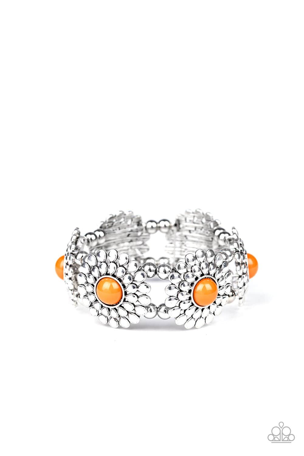 Bountiful Blossoms - Saffron Orange Beaded Stretchy Bracelet - Paparazzi Accessories - GlaMarous Titi Jewels