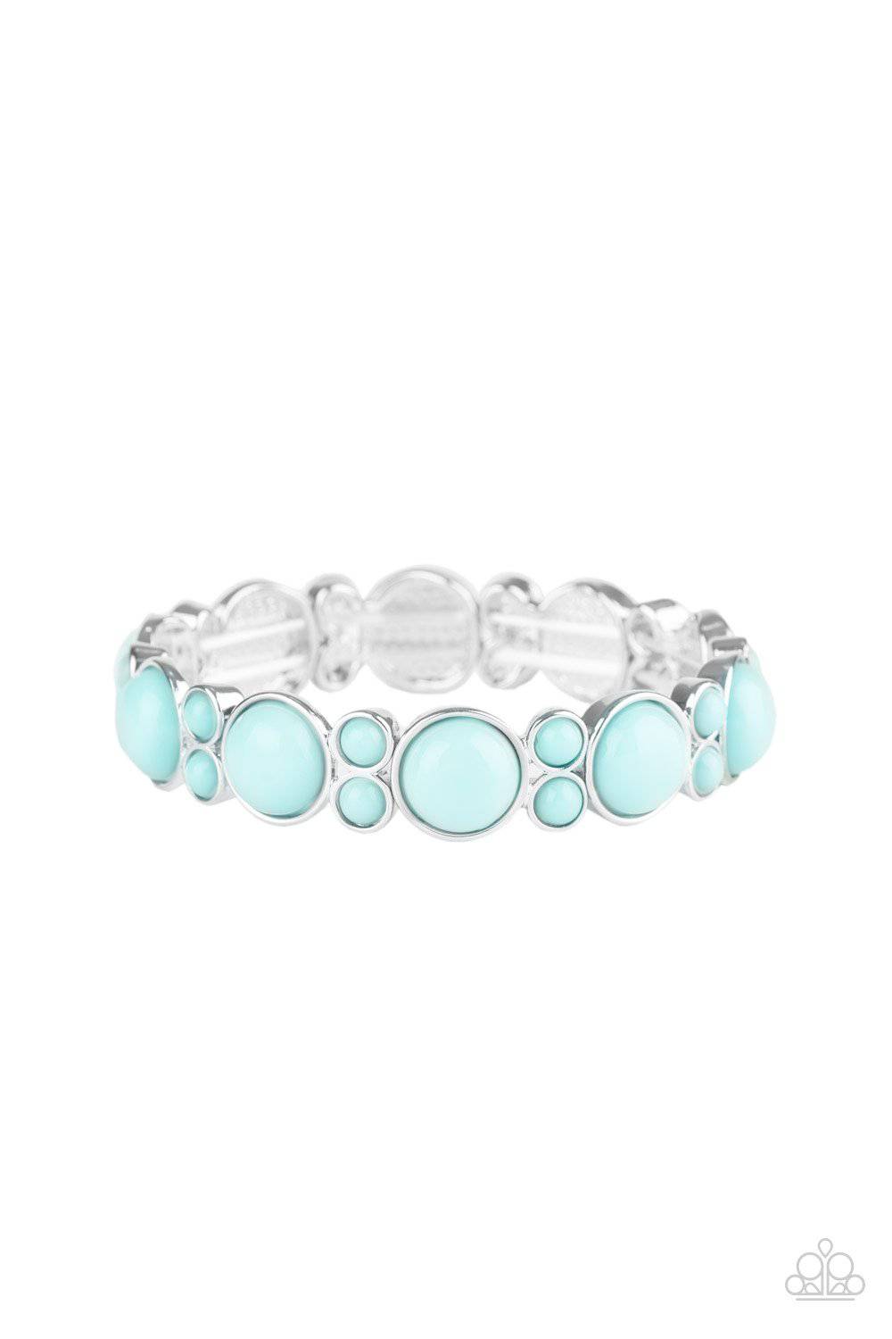 Bubbly Belle - Blue Bead Stretchy Bracelet - Paparazzi Accessories - GlaMarous Titi Jewels