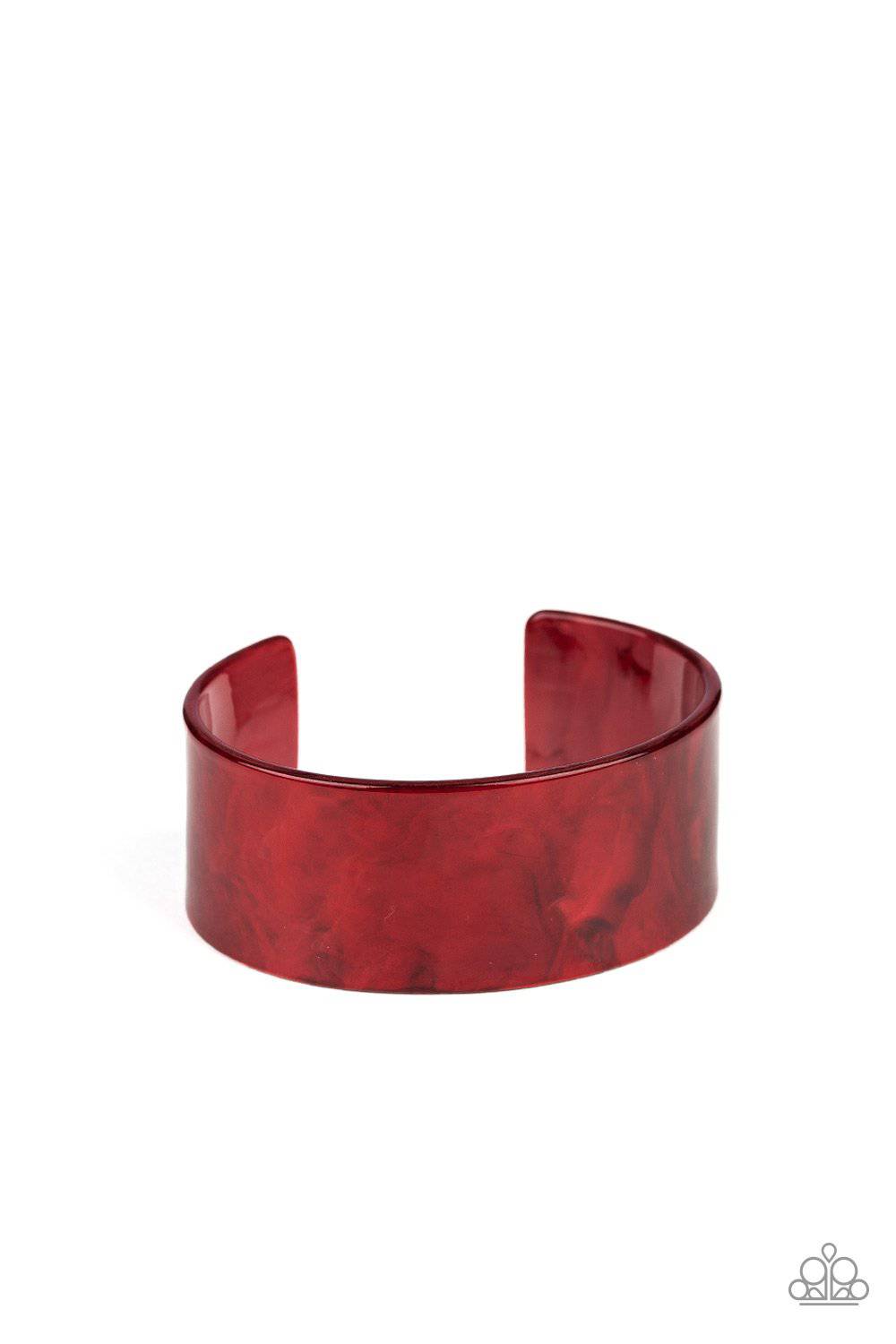 Glaze Over - Red Acrylic Cuff Bracelet - Paparazzi Accessories - GlaMarous Titi Jewels