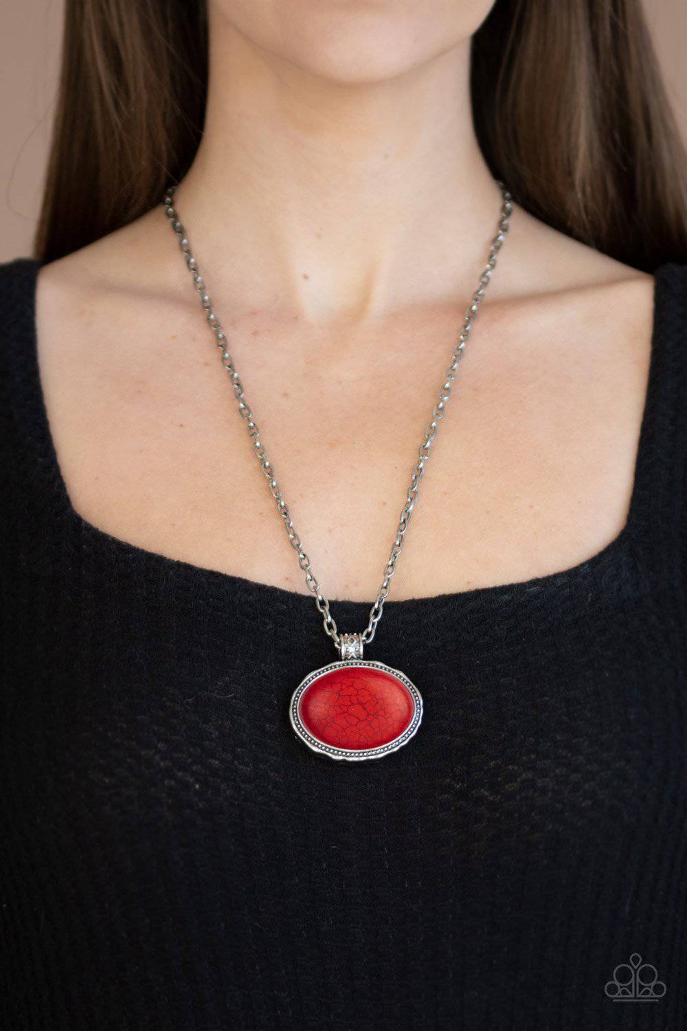 Paparazzi red deals stone necklace