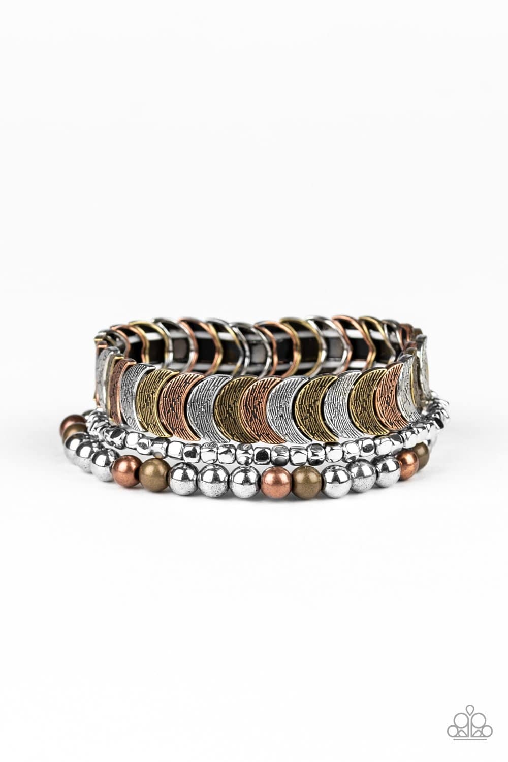 LAYER It On Me - Multi Half-Moon Shape Stretchy Bracelet - Paparazzi Accessories - GlaMarous Titi Jewels