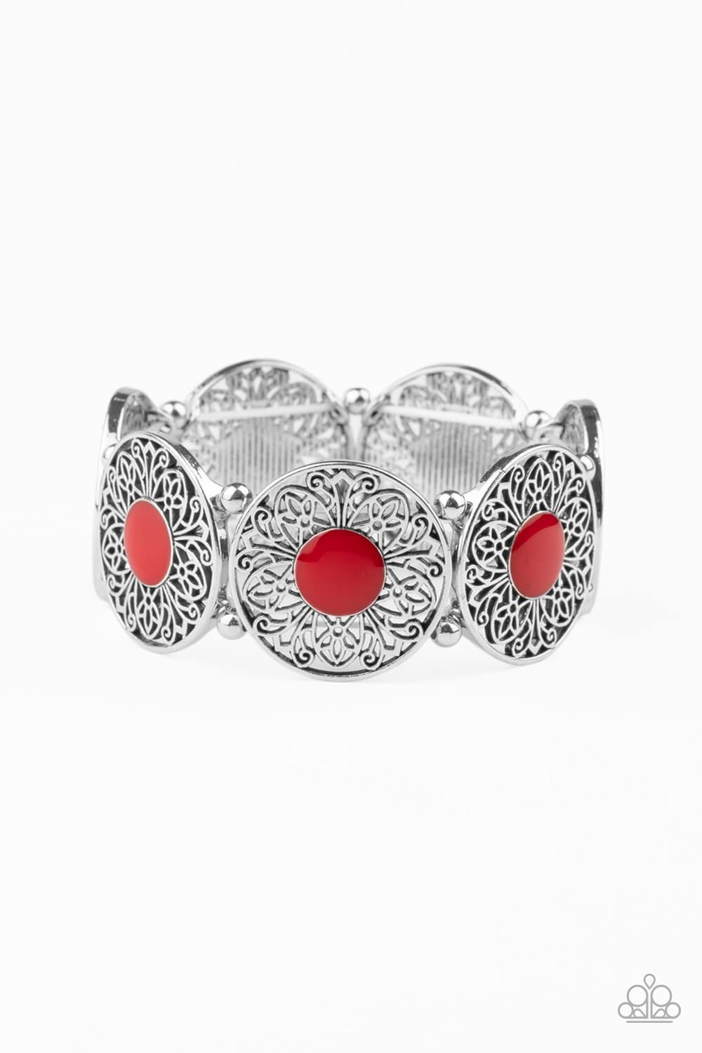 Painted Garden - Red Petals Stretchy Bracelet - Paparazzi Accessories - GlaMarous Titi Jewels