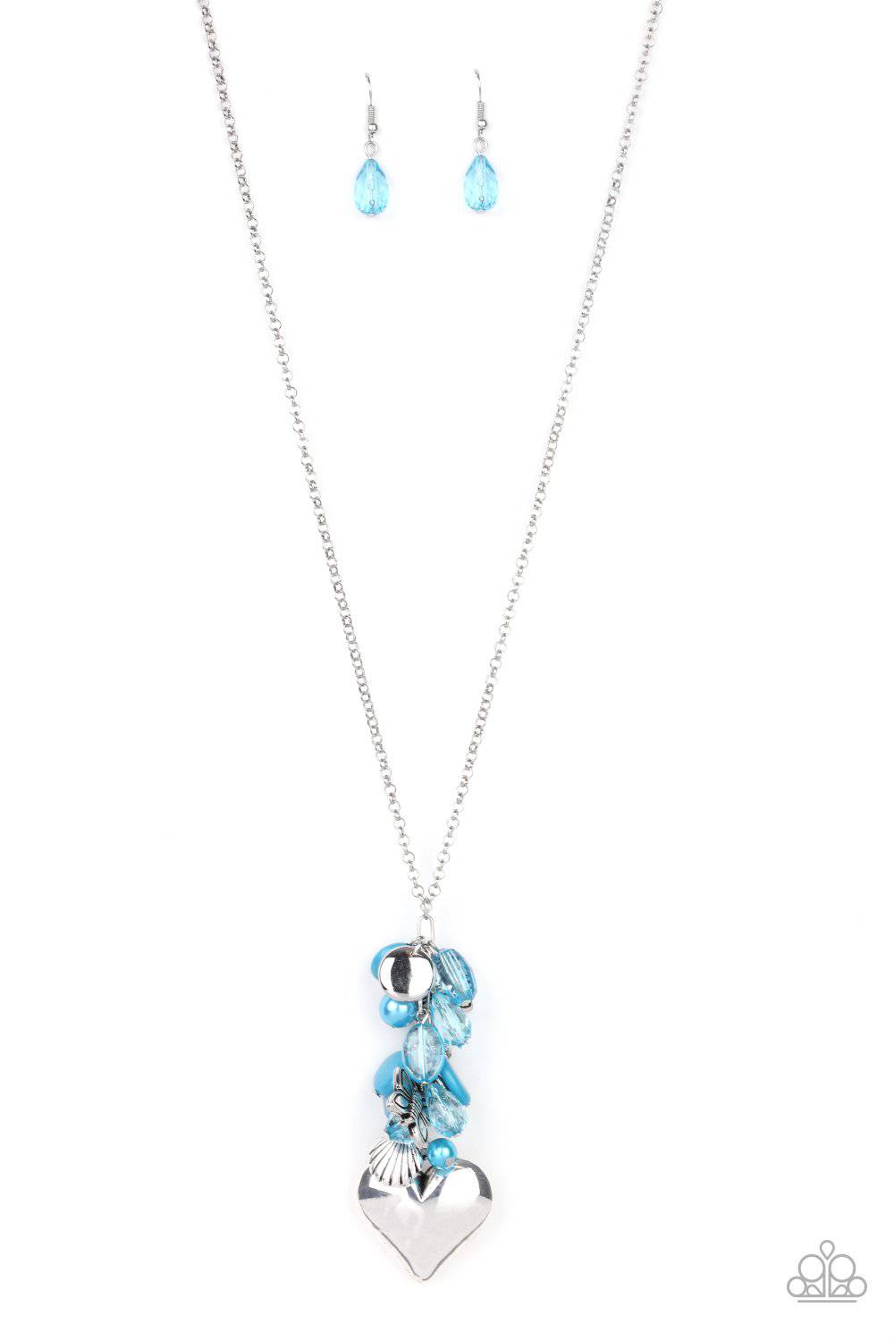 Beach Buzz - Blue Bead Charm Necklace - Paparazzi Accessories - GlaMarous Titi Jewels
