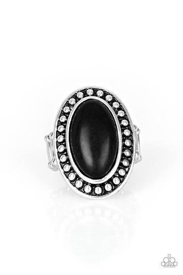 Desert Heat - Black Stone Ring - Paparazzi Accessories - GlaMarous Titi Jewels