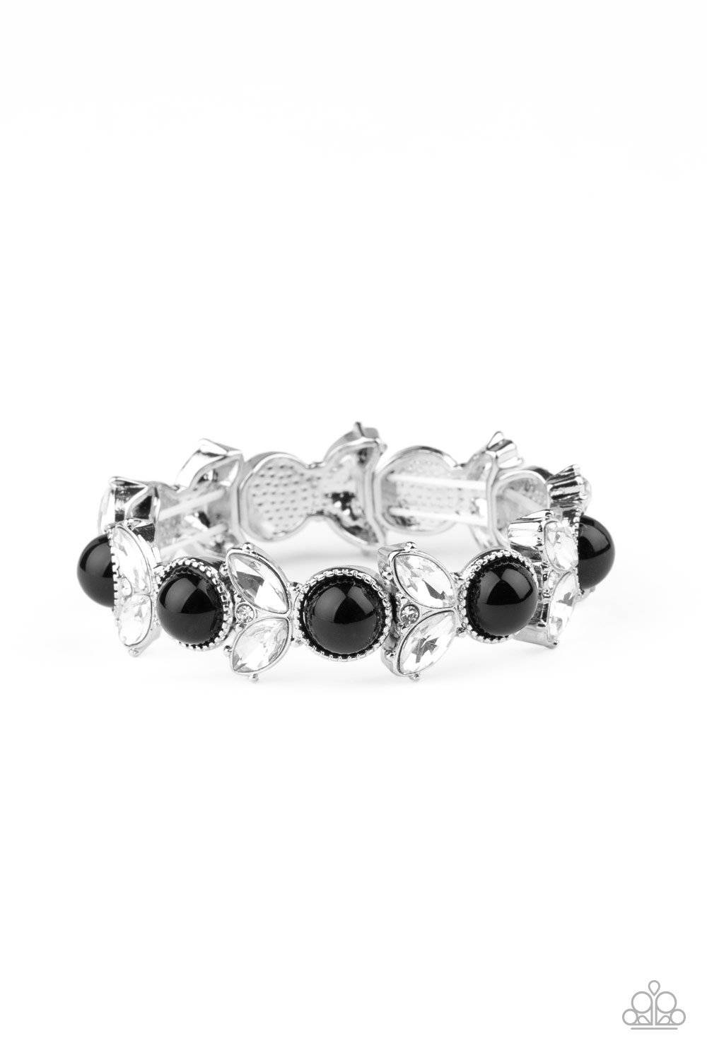 Opulent Oasis - Black Rhinestone Stretchy Bracelet - Paparazzi Accessories - GlaMarous Titi Jewels