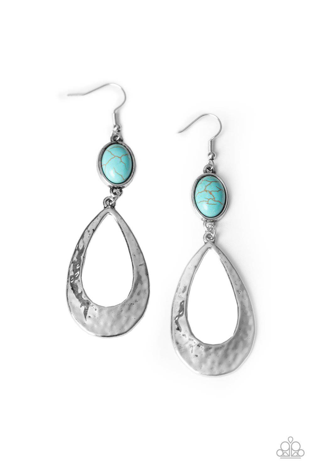 Badlands Baby - Blue Turquoise Stone Earrings - Paparazzi Accessories - GlaMarous Titi Jewels