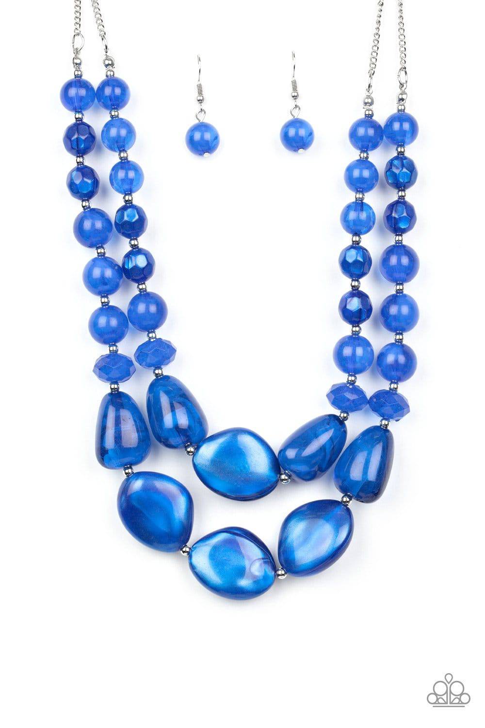 Beach Glam - Galaxy Blue Bead Necklace - Paparazzi Accessories - GlaMarous Titi Jewels