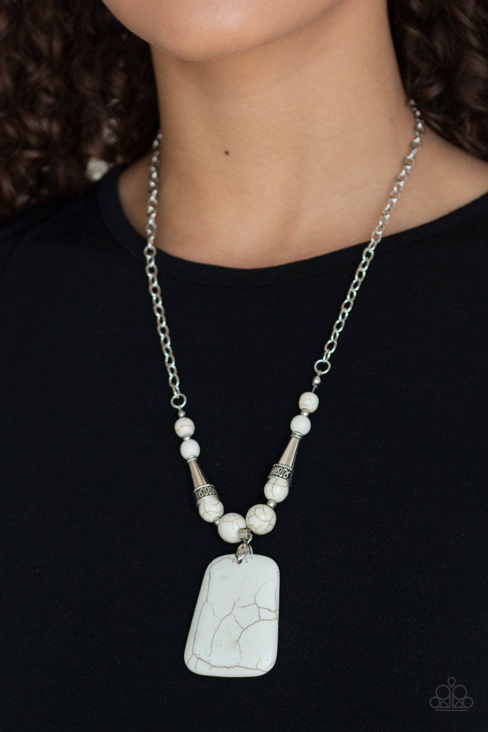 Paparazzi white sale stone necklace