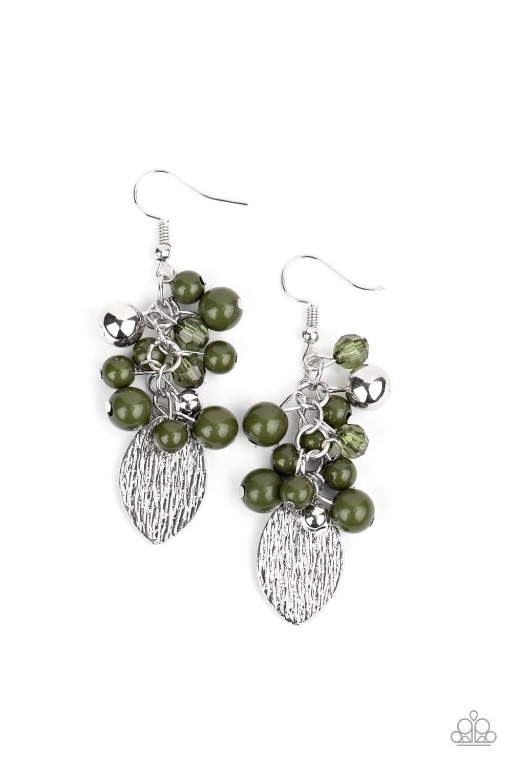 Fruity Finesse - Green Fringe Bead Earrings - Paparazzi Accessories - GlaMarous Titi Jewels