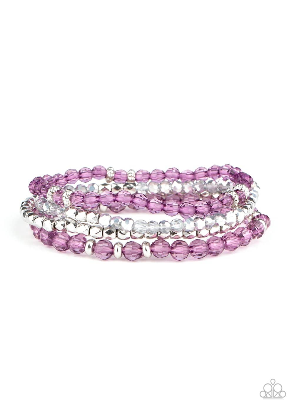 Crystal Crush - Purple Metallic Stretchy Bracelet - Paparazzi Accessories - GlaMarous Titi Jewels