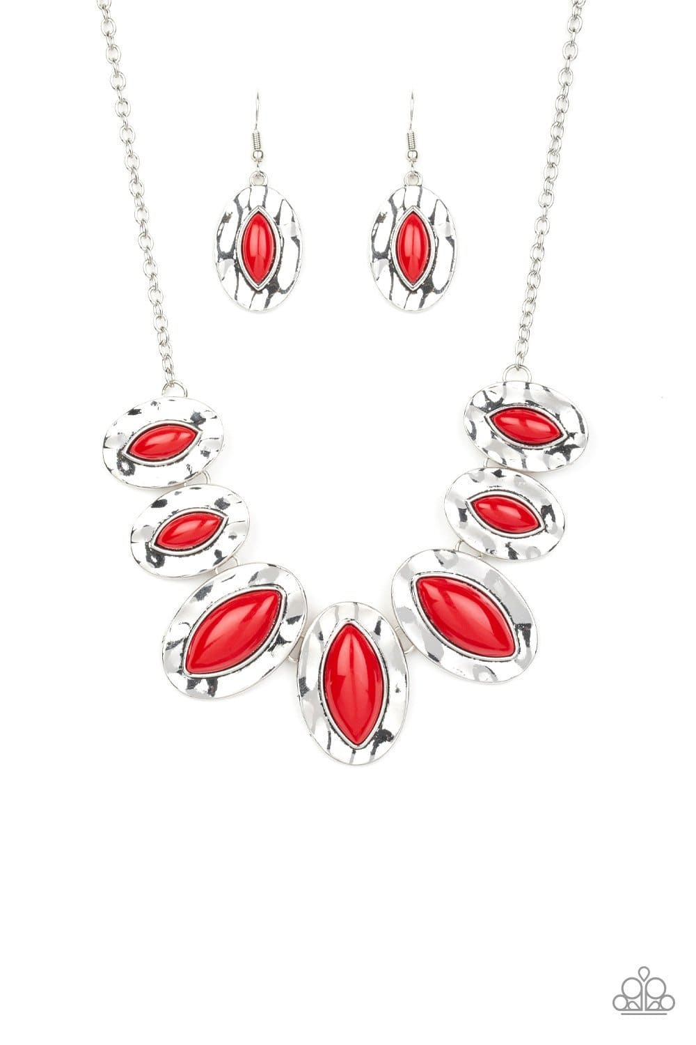 Terra Color - Fiery Red Bead Necklace - Paparazzi Accessories - GlaMarous Titi Jewels