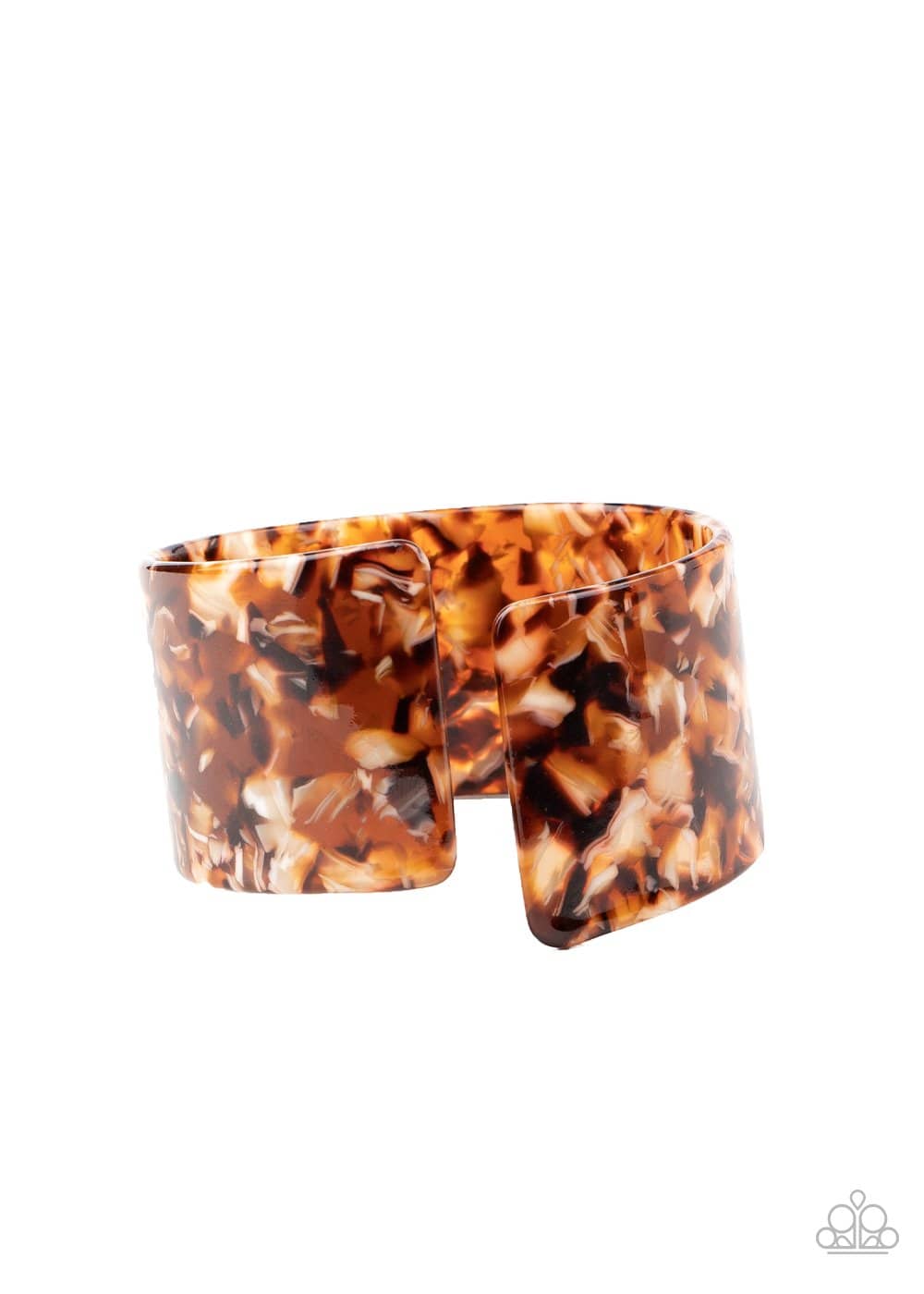 Haute Hustle - Brown Acrylic Cuff Bracelet - Paparazzi Accessories - GlaMarous Titi Jewels