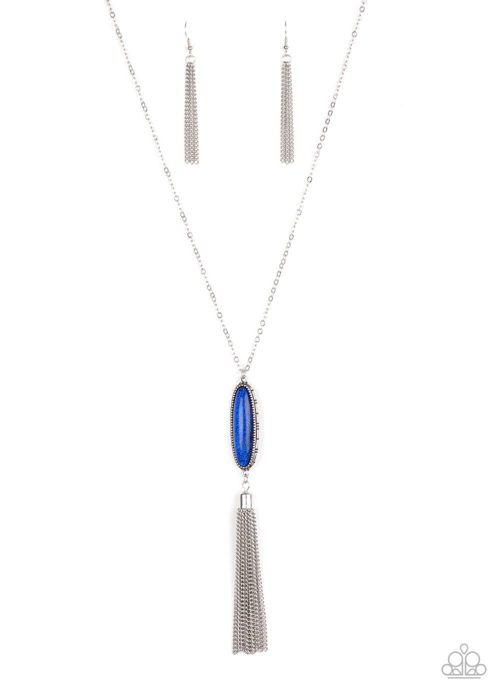 Stay Cool - Blue and Silver tassel Necklace - Paparazzi Accessories - GlaMarous Titi Jewels